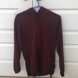 maroon hoodie